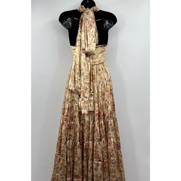 Free People Floral Midi Dress - Peach and Red - Picture 6 of 9